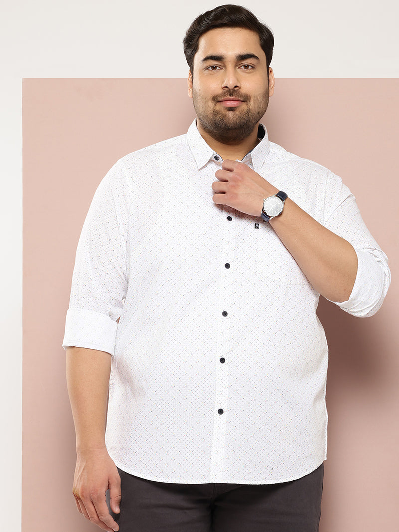 Thomas Scott Men Peach Plus Size Premium Casual Shirt