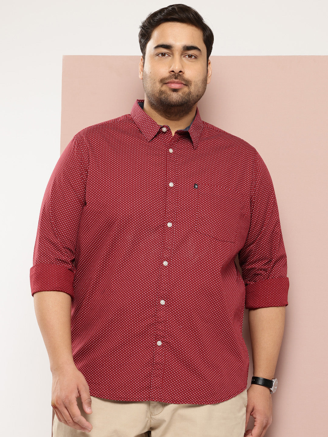 Thomas Scott Men Red Plus Size Premium Casual Shirt