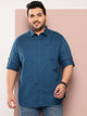 MidBlue Plus Size Premium Pure Cotton Casual Shirt For Men