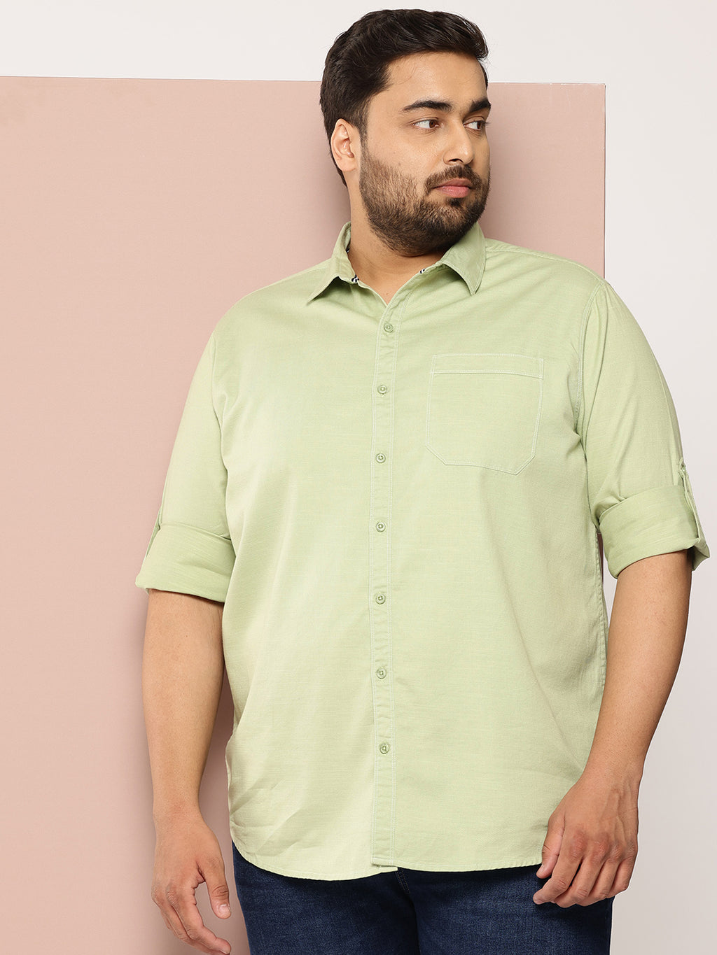Thomas Scott Men Pista Plus Size Premium Pure Cotton Casual Shirt