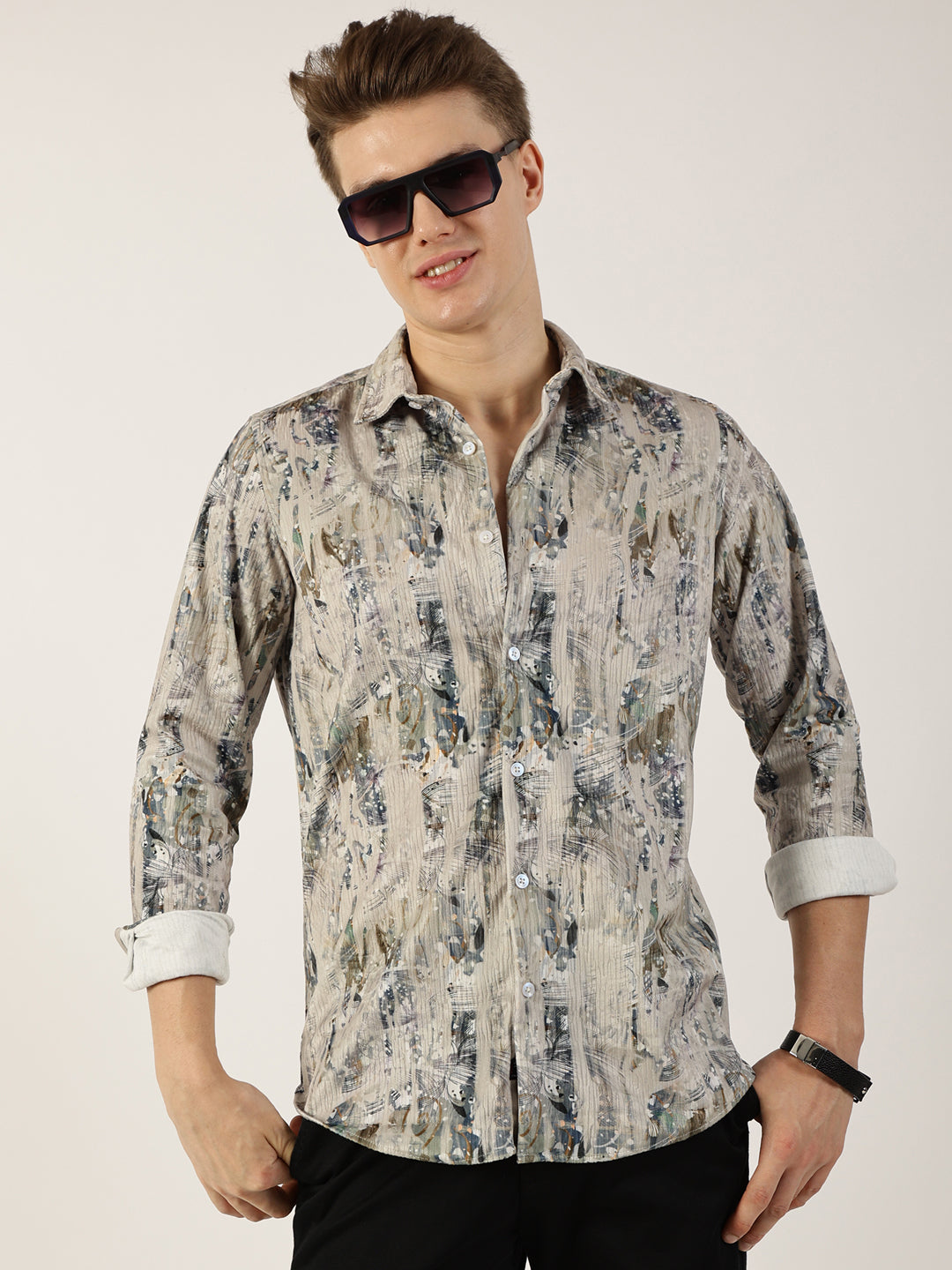 Thomas Scott Men Pista Premium Abstract Printed Casual Shirt