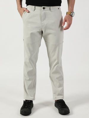 Grey Smart Regular Fit Chino Trousers
