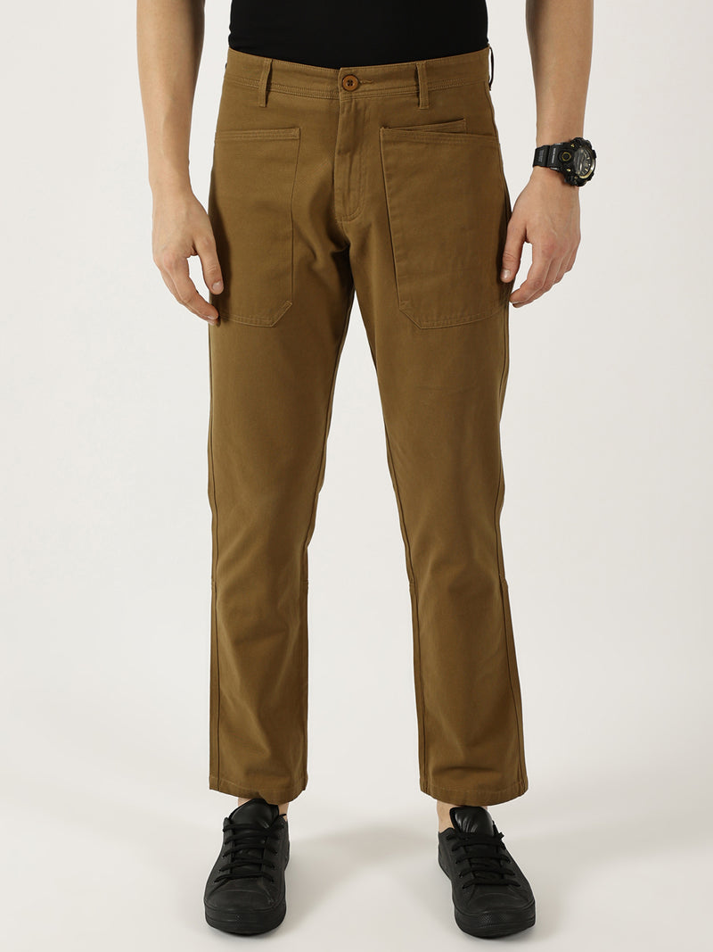 Thomas Scott Men Brown Mid-Rise Straight Fit Woven Trousers