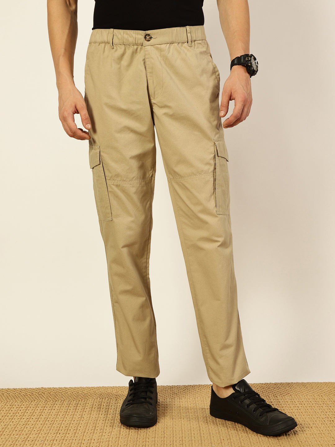 Thomas Scott Men Smart Slim Fit Cargos Trousers