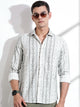 Thomas Scott Men Olive Slim Fit Long Sleeves Abstract Printed Casual Shirt