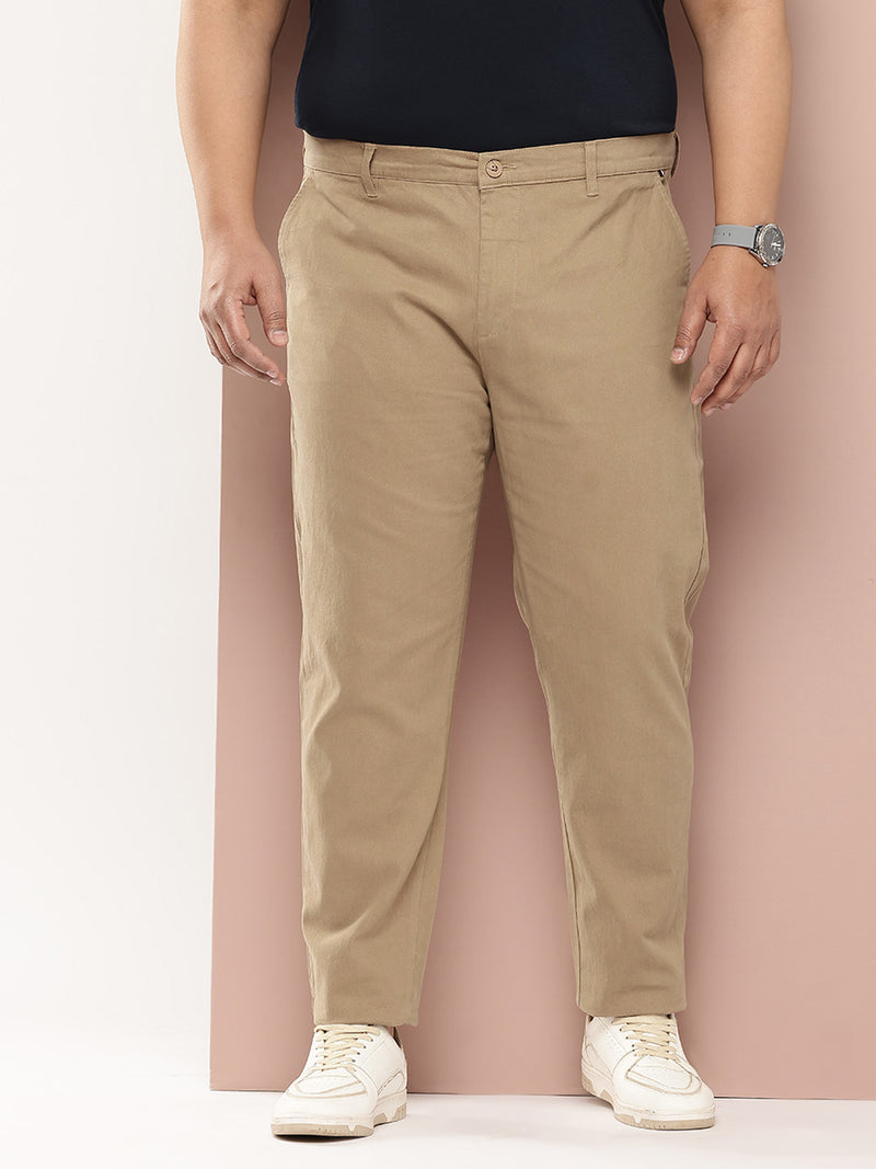 Thomas Scott Men Plus Size Smart Easy Wash Pure Cotton Chinos Trousers