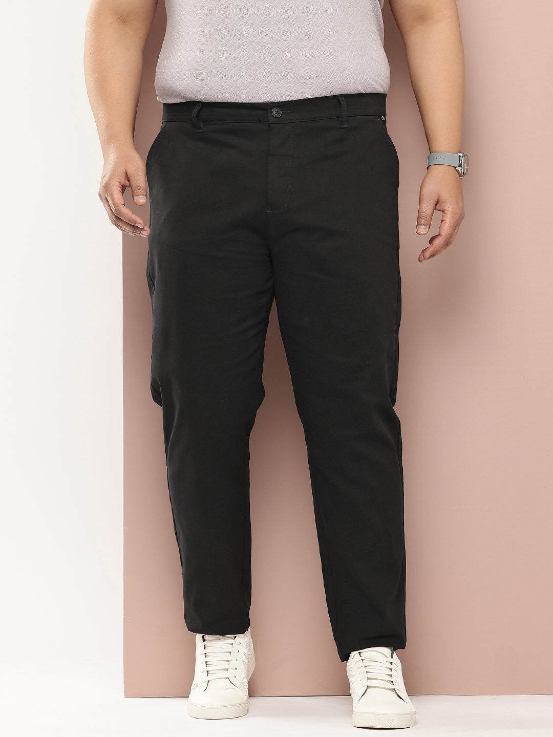 Thomas Scott Men Plus Size Smart Easy Wash Pure Cotton Chinos Trousers