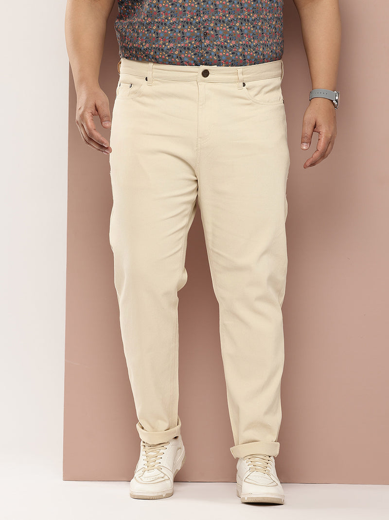 Thomas Scott Men Plus Size Smart Easy Wash Pure Cotton Chinos Trousers
