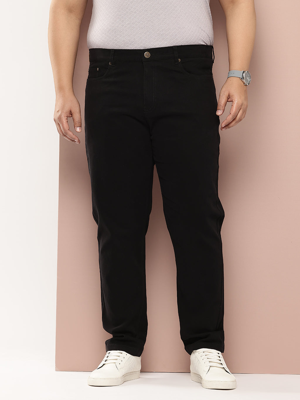 Thomas Scott Men Plus Size Smart Easy Wash Pure Cotton Chinos Trousers
