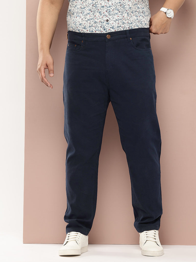 Thomas Scott Men Plus Size Smart Easy Wash Pure Cotton Chinos Trousers
