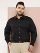Zed Black Plus Size Regular Fit Long Sleeves Micro Ditsy Printed Formal Shirt