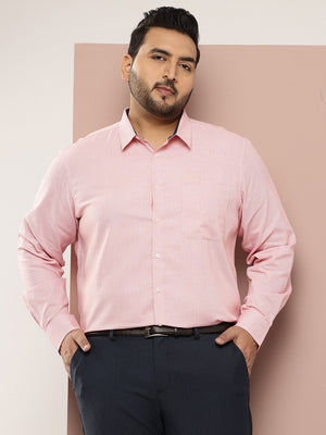Thomas Scott Men Red Plus Size Regular Fit Long Sleeves Micro Ditsy Printed Formal Shirt