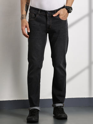 DarkGrey Slim Fit Mid-Rise Clean Look Non stretchable Jeans