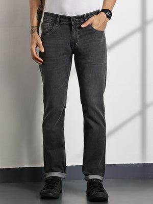 DarkGrey Slim Fit Mid-Rise Clean Look Non stretchable Jeans