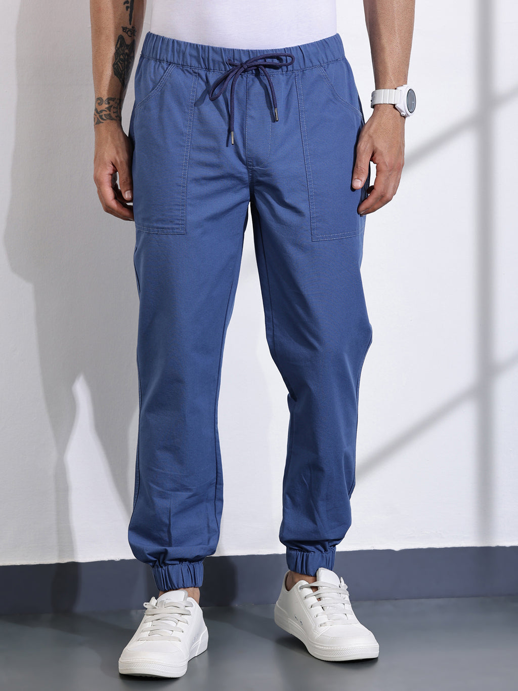 Thomas Scott Men Blue Classic Slim Fit Joggers