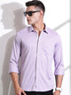 Purple Slim Fit Solid Casual Shirt For Men