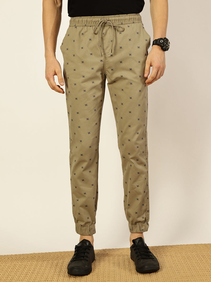 Thomas Scott Men Printed Smart Slim Fit Easy Wash Joggers Trousers