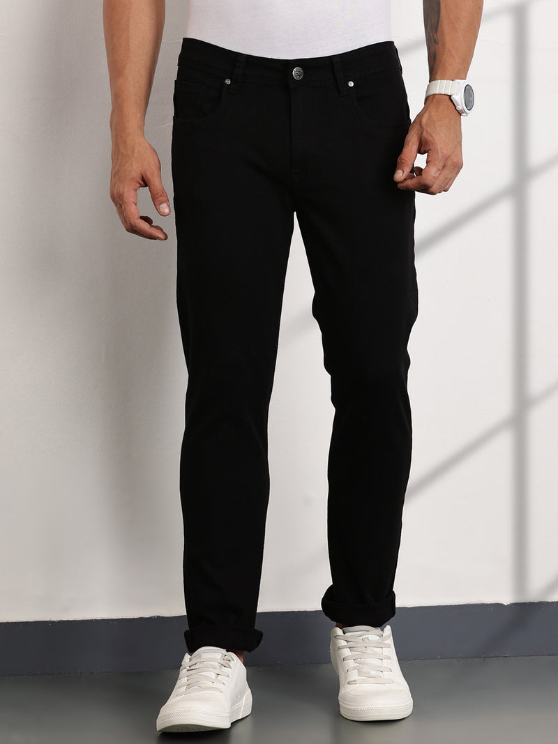 Thomas Scott Men Black Mid-Rise Slim Fit Stretchable Jeans