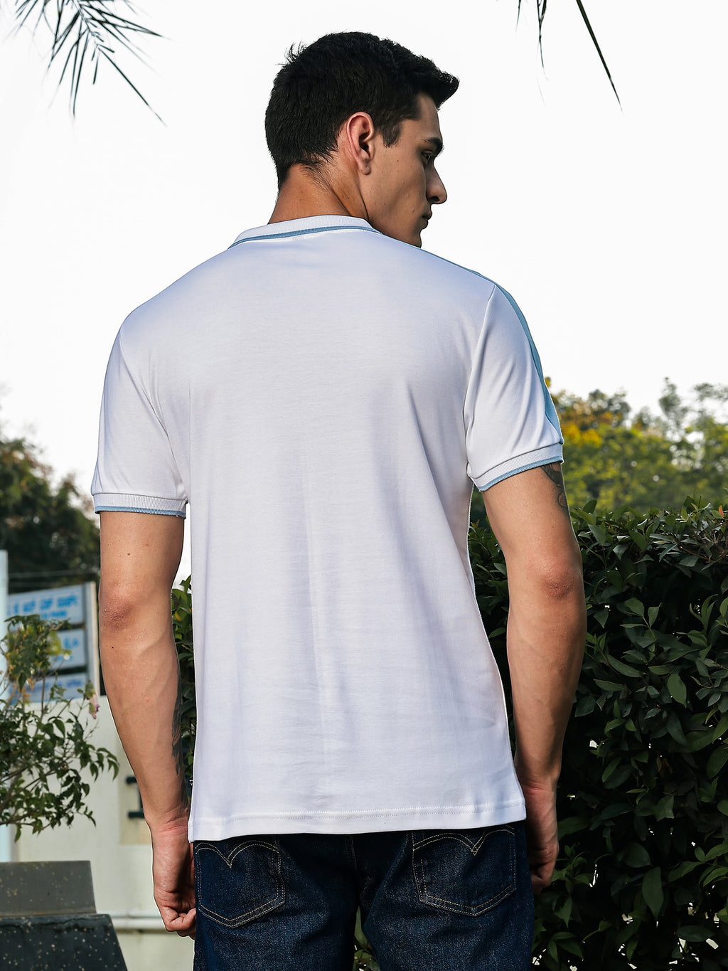Thomas Scott Men White Regular Fit Short Sleeves Polo Collar Knitted Tshirt