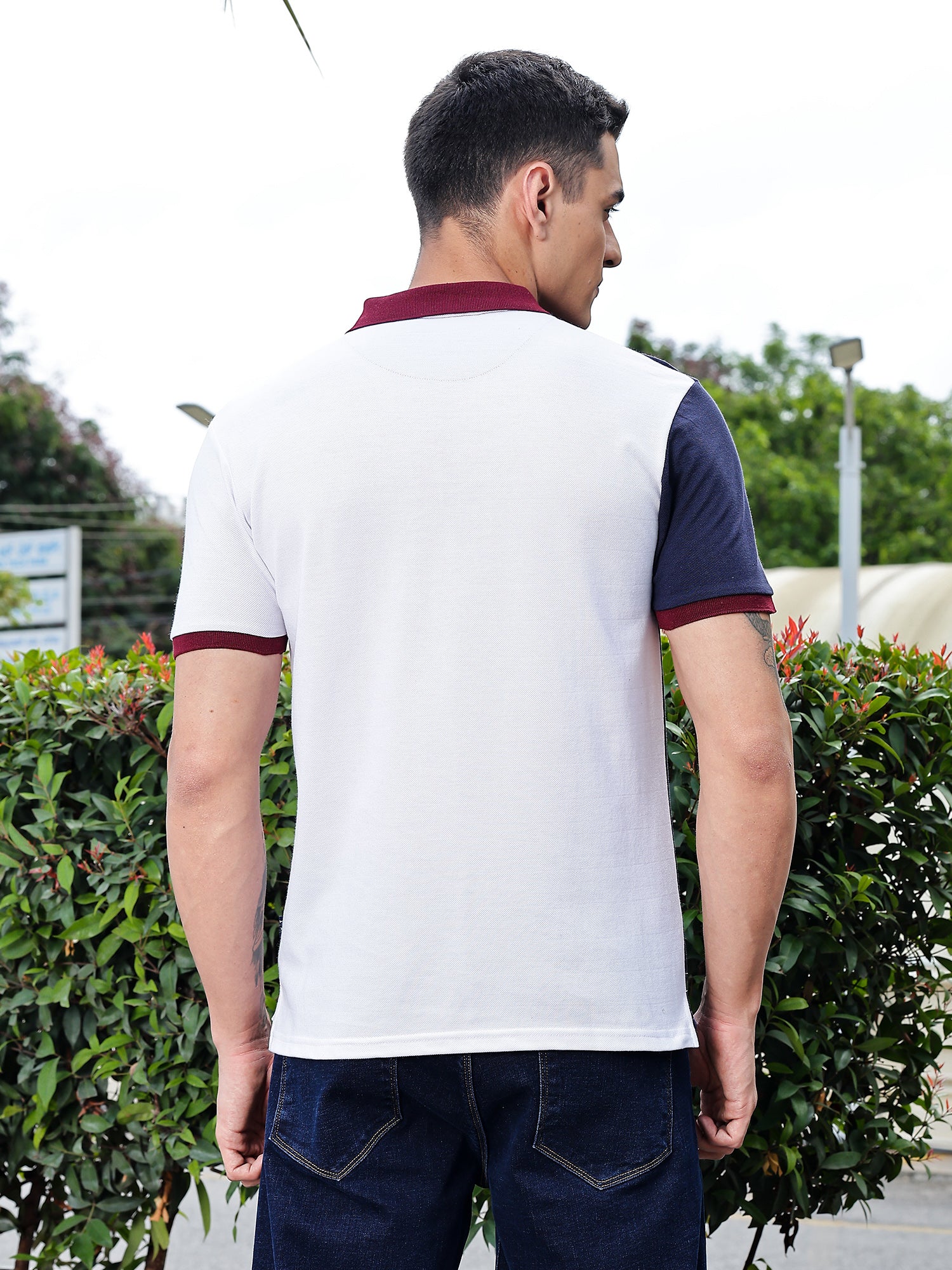 Thomas Scott Men Navy Regular Fit Short Sleeves Polo Collar Knit Tshirt