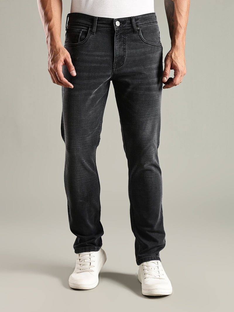 Thomas Scott Men Black Mid-Rise Slim Fit Stretchable Jeans