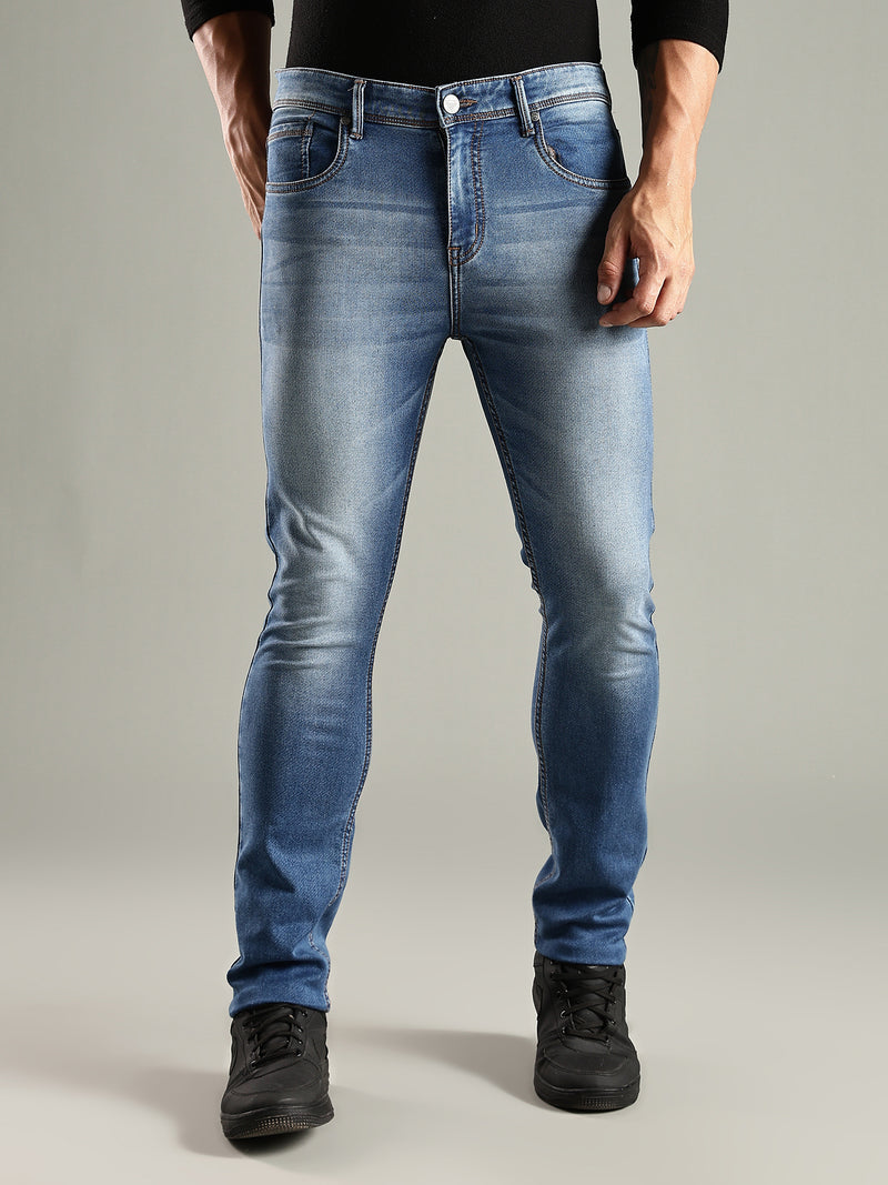 Thomas Scott Men Indigo Mid-Rise Straight Fit Stretchable Jeans