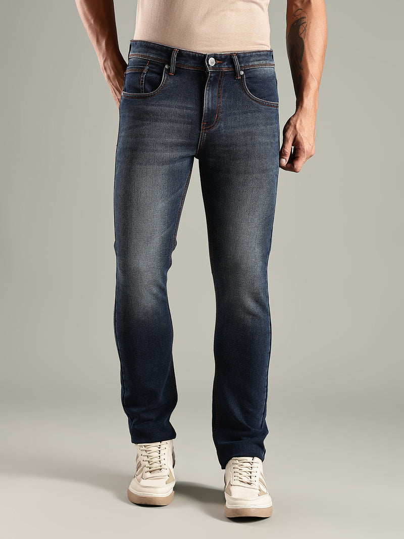 Thomas Scott Men Indigo Mid-Rise Straight Fit Stretchable Jeans
