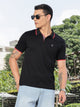 Thomas Scott Men Black Regular Fit Short Sleeves Polo Collar Knitted Tshirt
