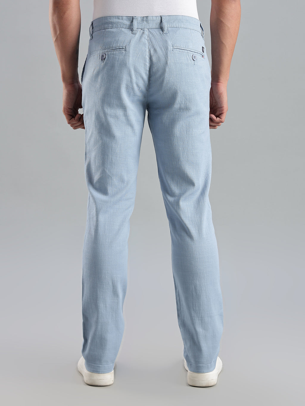 Thomas Scott Men Light Blue Mid-Rise Regular Fit Trouser