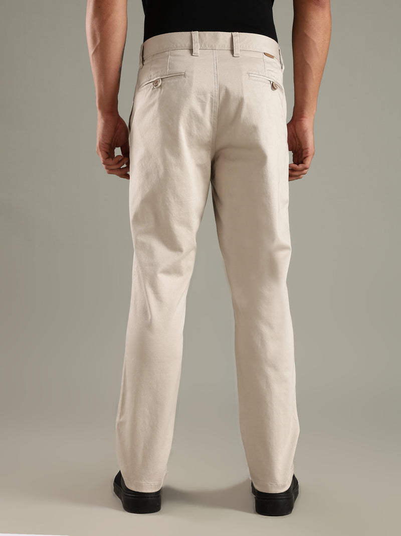 Thomas Scott Men Grey Straight Fit Mid-Rise Solid Chinos Trouser