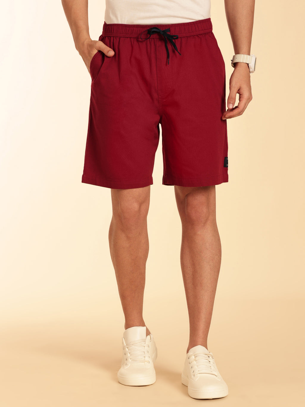 Thomas Scott Men Red Mid-Rise Regular Fit Cotton Woven Boxer Shorts