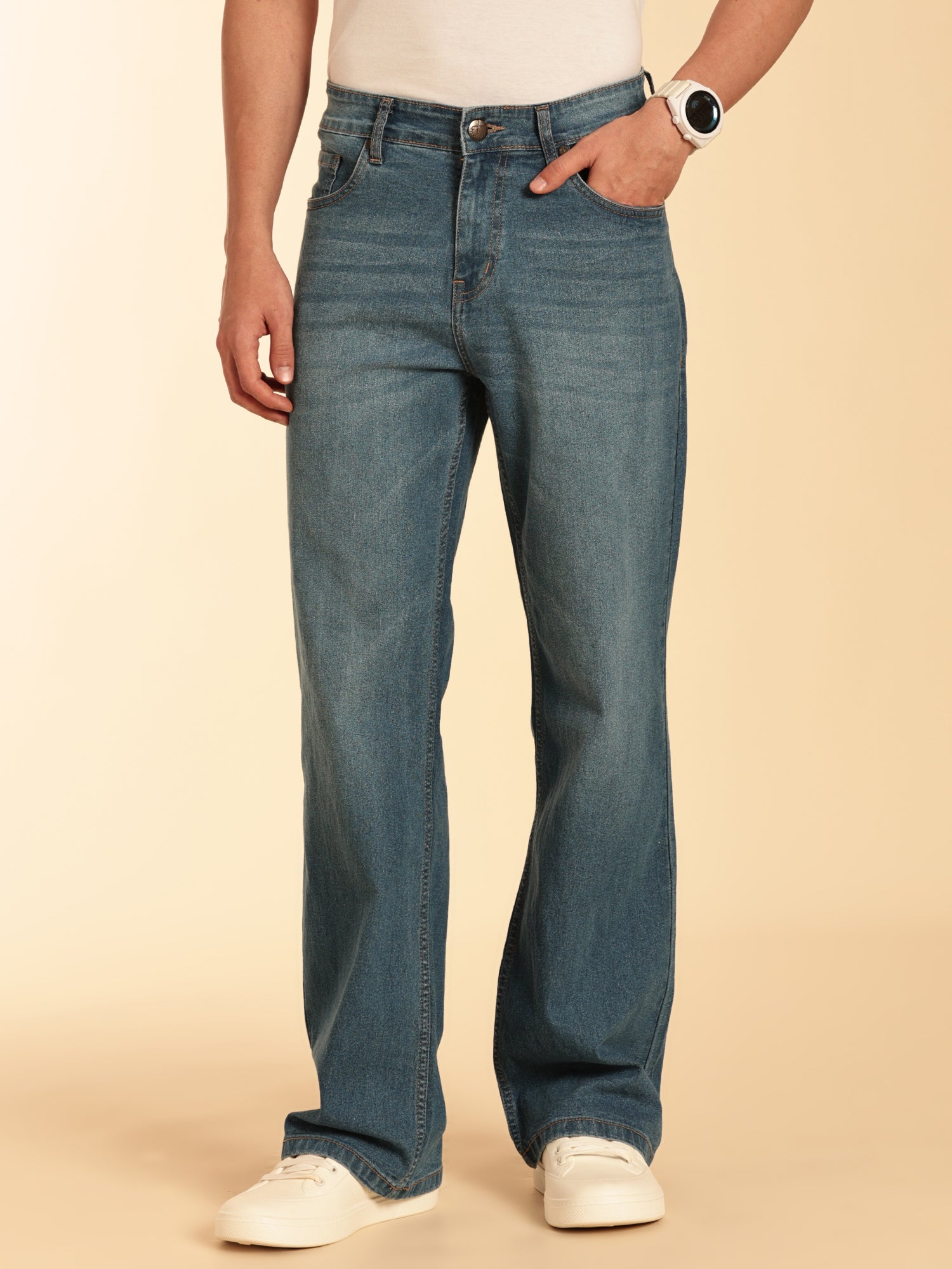 Thomas Scott Men Smart Relaxed Fit Light Fade Stretchable Jeans