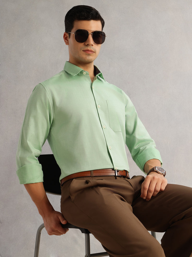 Thomas Scott Men Pista Regular Fit Long Sleeves Cutaway Collar 100% Cotton Filafil Formal Shirt