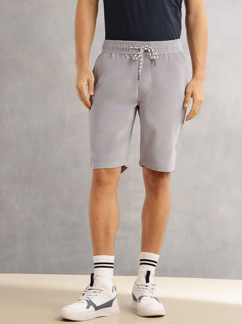 Thomas Scott Men Grey Regular Fit Mid-Rise Corduroy Casual Shorts