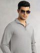 Thomas Scott Men Grey Regular Fit Long Sleeves High Neck Solid Knitted Pullover Sweatshirt