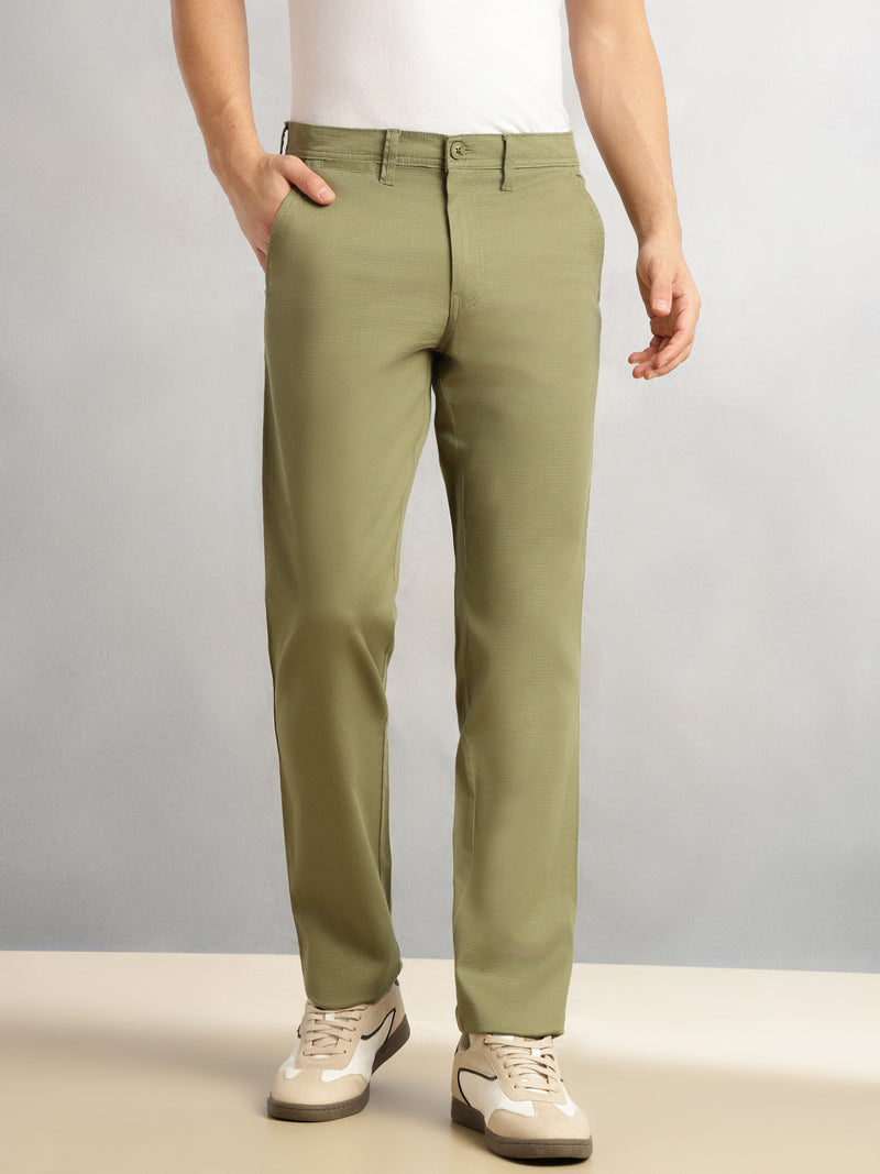 Thomas Scott Men Green Cricket Club Collection Regular Fit Mid-Rise Solid Woven Trouser
