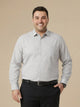 Thomas Scott Men Grey Plus Size Smart Long Sleeves Regular Fit Spread Collar Solid 100% Cotton Formal Shirt