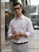 Thomas Scott Men Premium Purple Regular Fit Vertical Striped Cotton Formal Shirt with Spread Collar & Full Sleeves