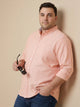 Orange Plus Size Regular Fit Long Sleeves Button-Down Collar Solid Cotton Casual Shirt For Men