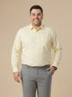 Lemon Plus Size Regular Fit Long Sleeves Spread Collar Textured Cotton Formal Shirt For Men
