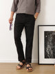 Black Smart Regular Fit Mid-Rise Solid Woven Cotton Linen Trouser For Men