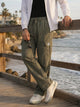 Olive Smart Easy Wash Relaxed Fit Mid-Rise Solid Woven Cargo Trouser For Men