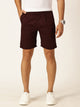 Wine Smart Regular Fit Mid-Rise Solid Cotton Woven Chinos Shorts For Men