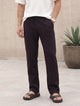 Wine Smart Regular Fit Mid-Rise Textured Pleated Knitted Casual Trouser For Men