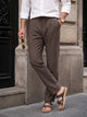 Brown Smart Straight Fit Mid-Rise Pleated Woven Trouser For Men