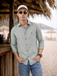Thomas Scott Men Bottle Green Premium Slim Fit Long Sleeves Spread Collar Solid Cotton Twill Casual Shirt