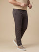 Charcoal Plus Size Regular Fit Mid-Rise Solid Cotton Woven Chinos Trouser For Men