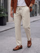 Natural Smart Straight Fit Mid-Rise Pleated Woven Trouser For Men