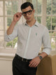 Thomas Scott Men Premium Green Regular Fit Vertical Striped Cotton Formal Shirt with Spread Collar & Full Sleeves