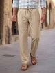 Cream Smart Straight Fit Mid-Rise Pleated Woven Trouser For Men